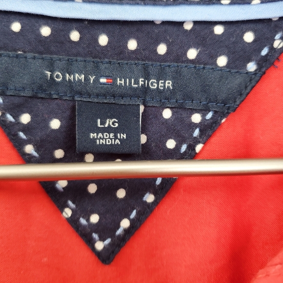 Tommy Hilfiger Red Button Up Shirt Pocket Front - Picture 5 of 6